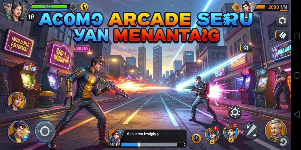 Screenshot gameplay A200M menampilkan keseruan aksi Arcade.