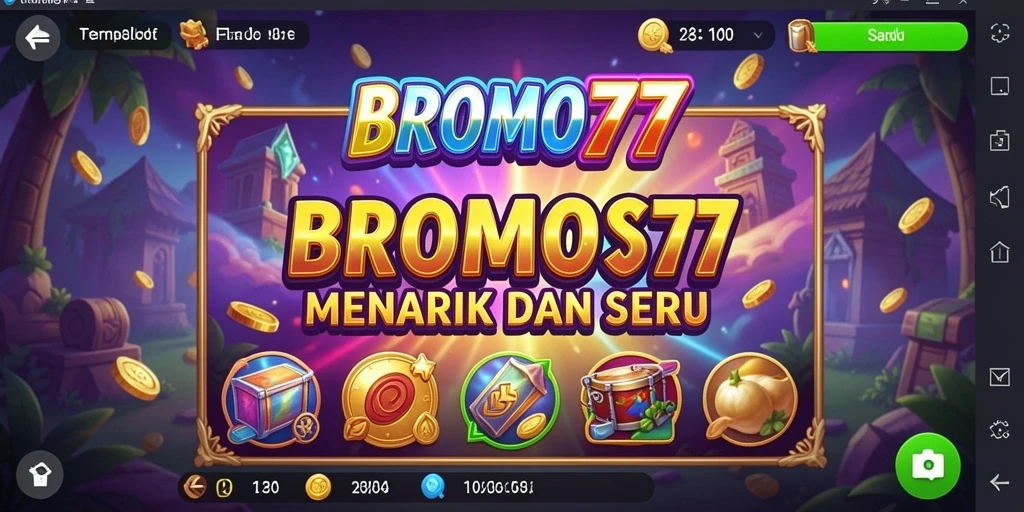 Screenshot permainan BROMO77 dengan tampilan slot yang menarik.