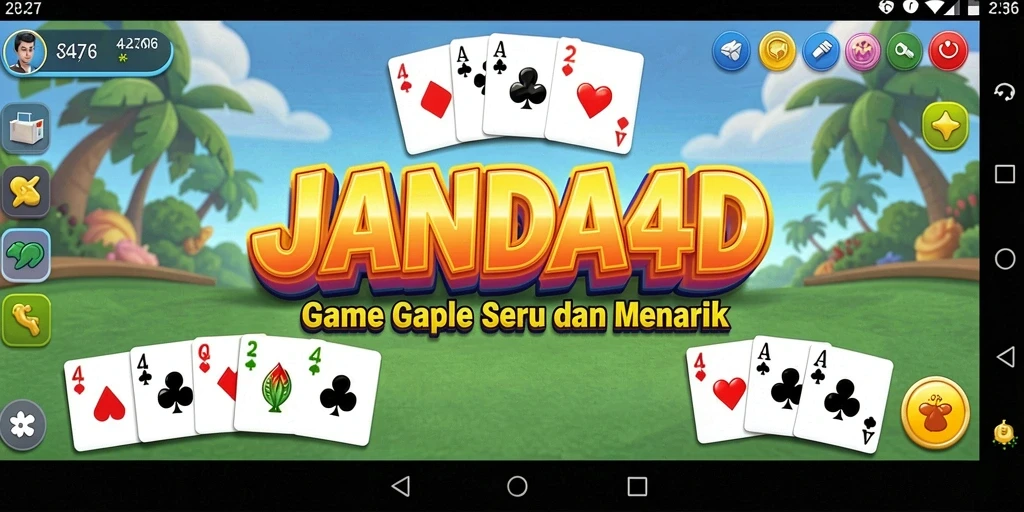 Tampilan gameplay JANDA4D dengan suasana seru bermain Gaple.