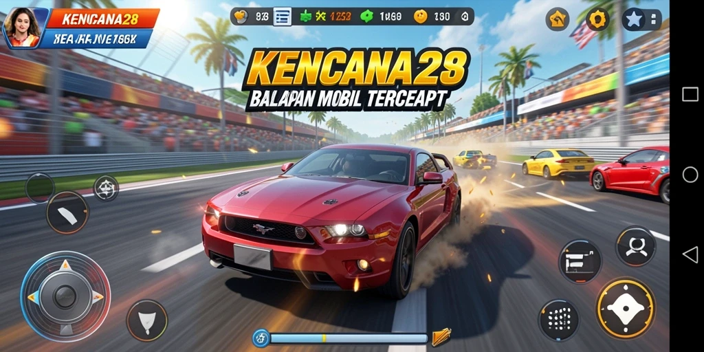 Gameplay Racing KENCANA28 yang mendebarkan dan menarik.