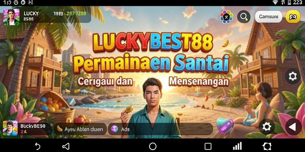 Screenshot utama LUCKYBEST88 menunjukkan gameplay yang seru dan penuh warna.