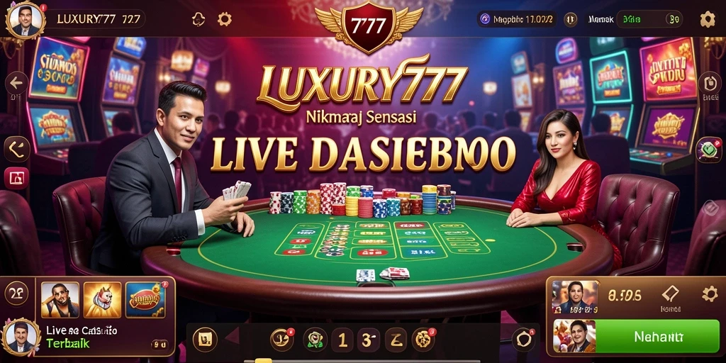 Tampilan gameplay LUXURY777 yang menarik saat bermain Live Casino.