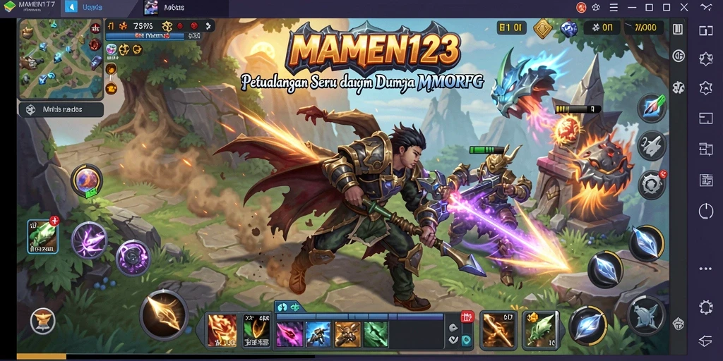 Tampilan gameplay seru di dunia fantasi MAMEN123