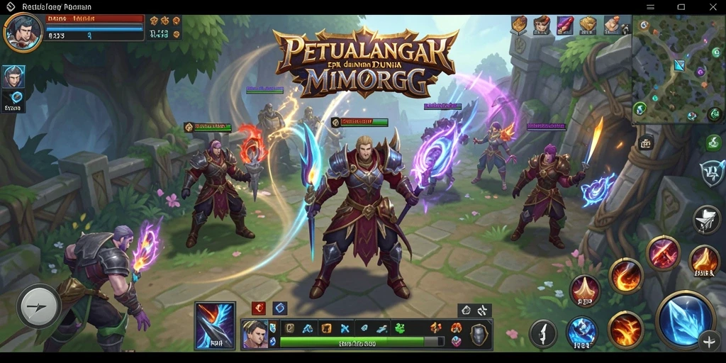 Tampilan gameplay yang menakjubkan dalam RR33, menampilkan petualangan MMORPG.
